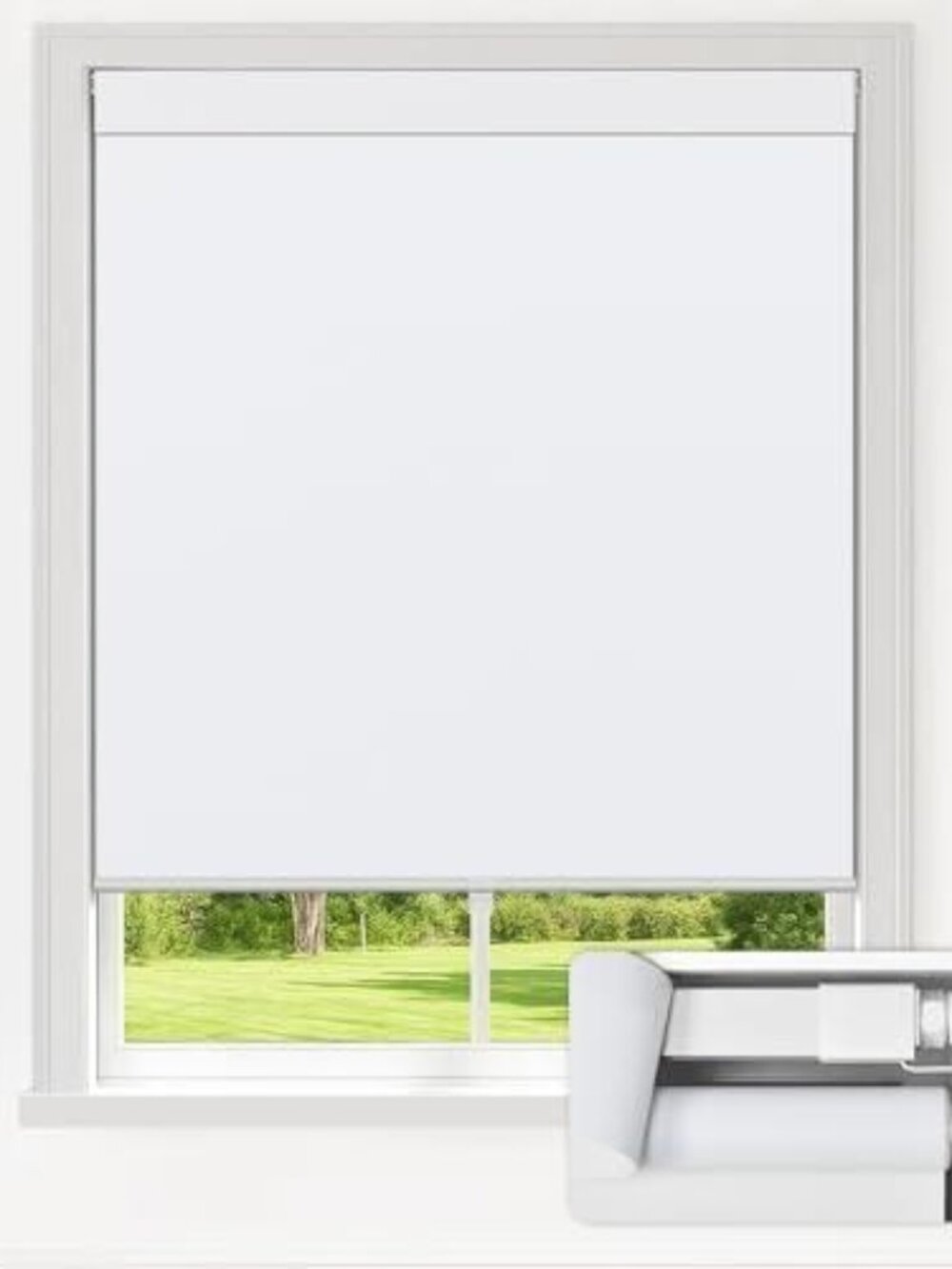 LazBlinds No Drill Blinds for Indoor Windows, Blackout Roller Shades, Cordless W